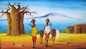 entstemmen von rosinen aus javea Ölbilder verkaufen - Manyatta in der Nähe von Kilimanjaro aus Afrika